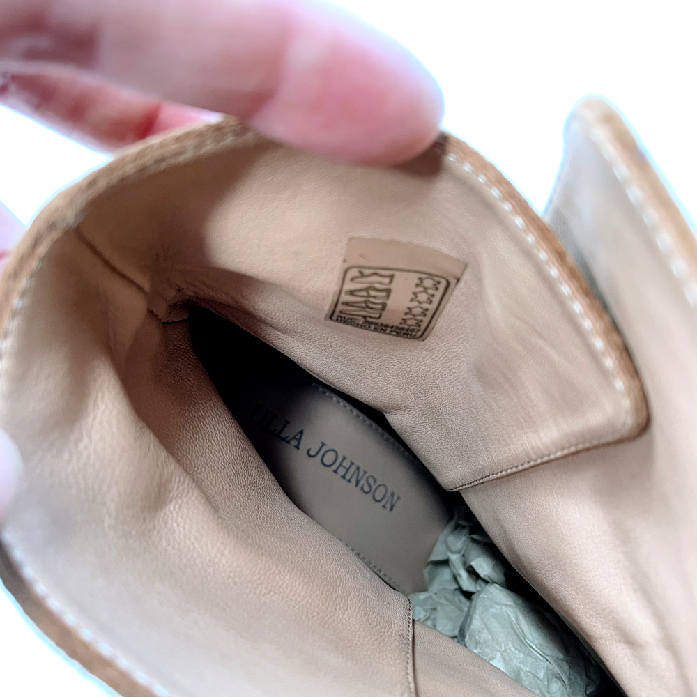 ulla johnson aggie embroidered suede boho ankle booties - size 38