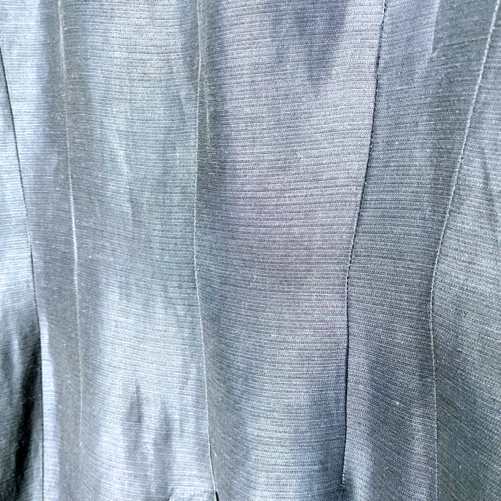 emanuel ungaro metallic blue silk-linen long blazer - size 8