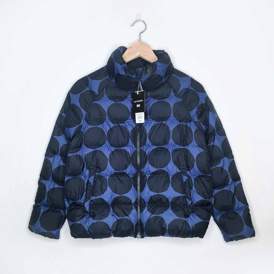 NWT Kids Uniqlo x Marimekko blue dot puffer - size 11-12