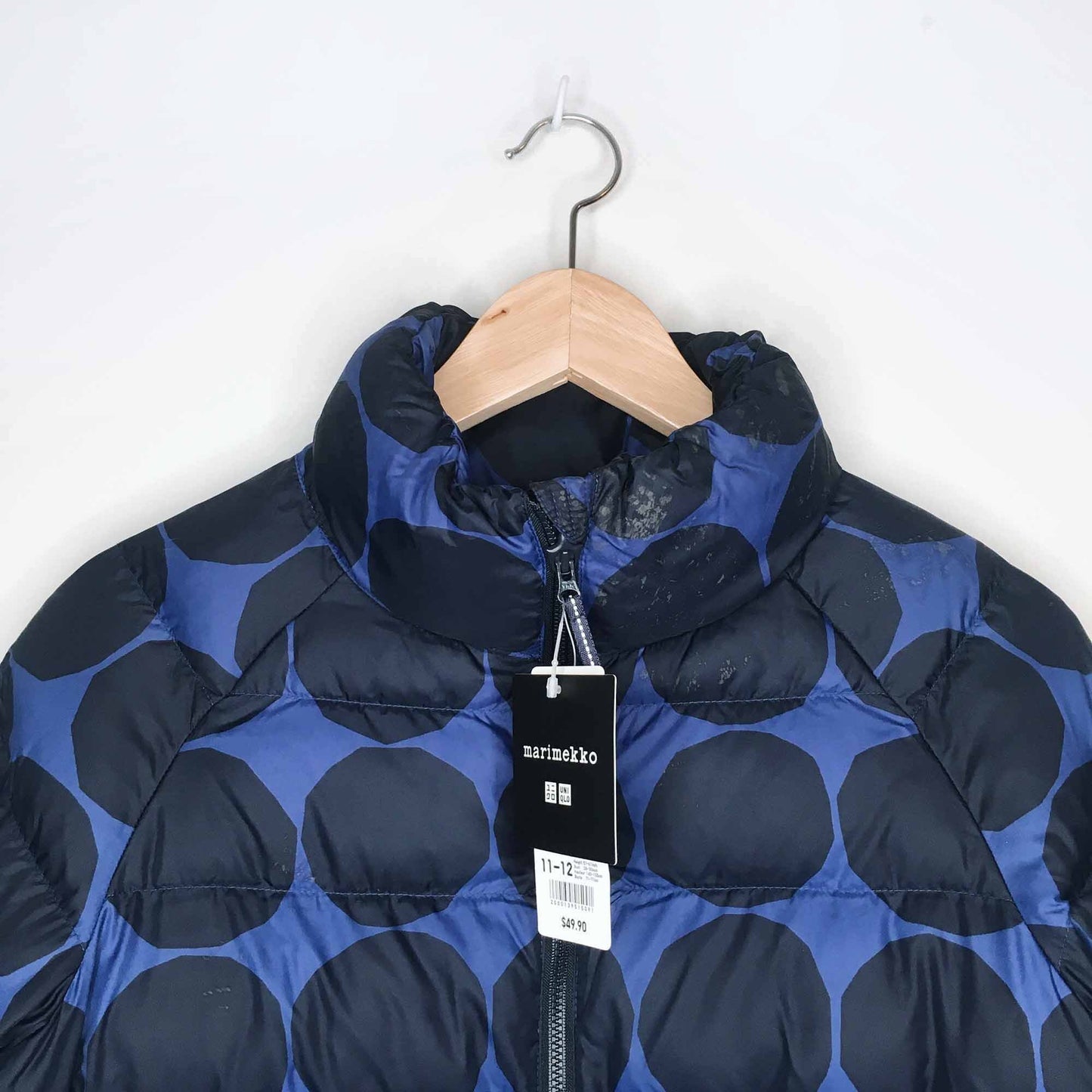 NWT Kids Uniqlo x Marimekko blue dot puffer - size 11-12