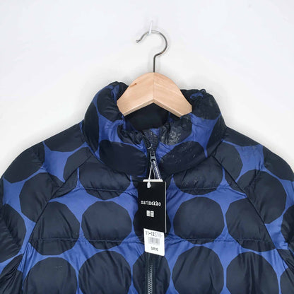 NWT Kids Uniqlo x Marimekko blue dot puffer - size 11-12