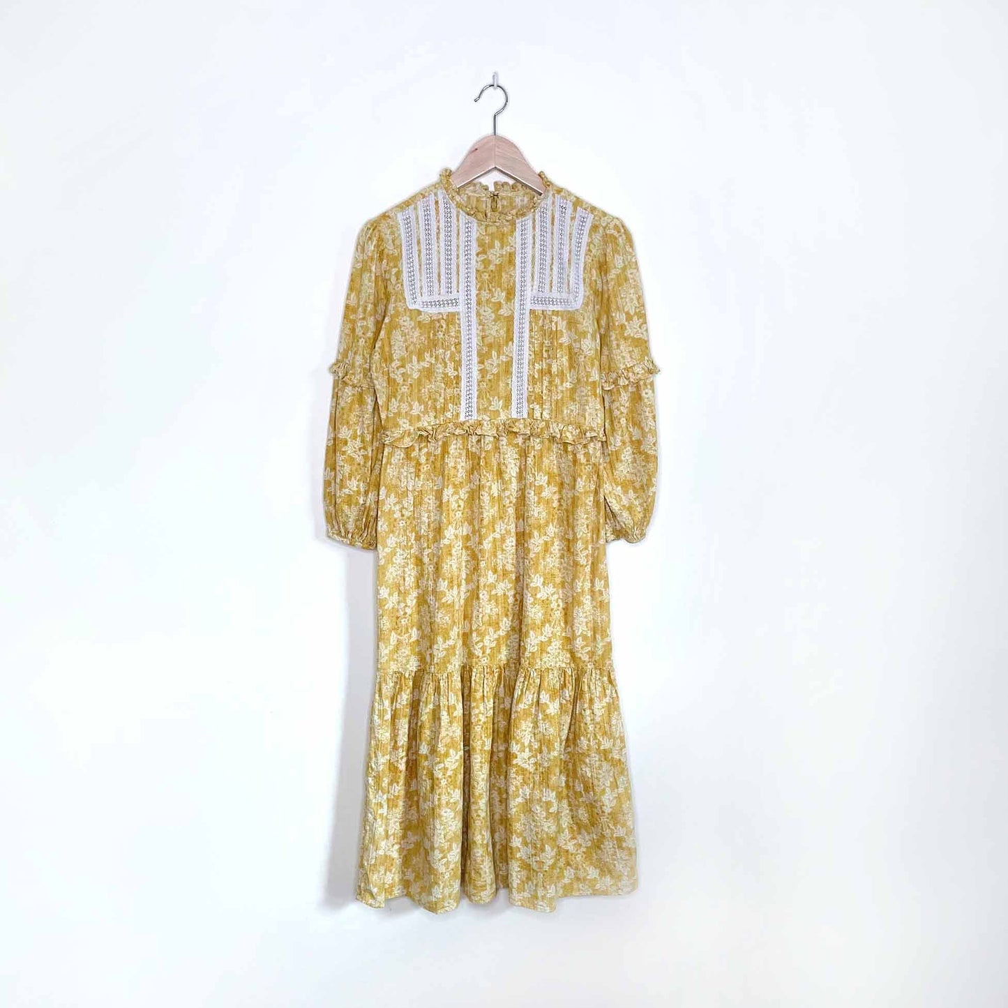 laura ashley & urban outfitters madison peasant boho midi dress - size medium