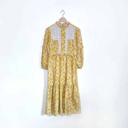 laura ashley & urban outfitters madison peasant boho midi dress - size medium