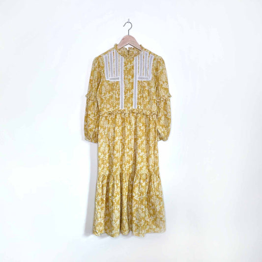 laura ashley & urban outfitters madison peasant boho midi dress - size medium