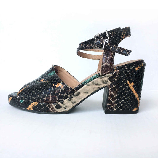 Urban Outfitters Candice Snakeskin Platform Heel - size 7