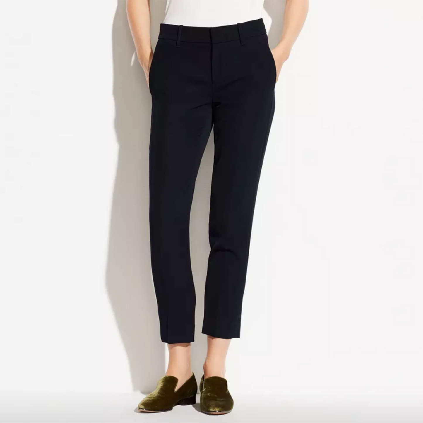 vince black tapered trousers in japanese crepe VR68621640 - size 4