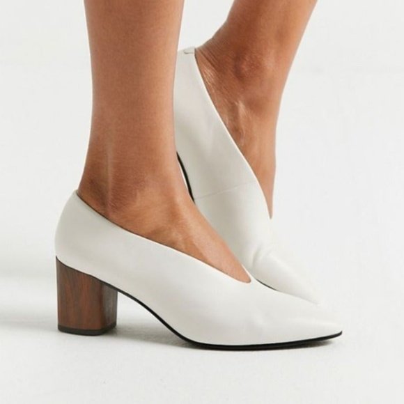 vagabond leather eve high vamp block heel pump - size 40