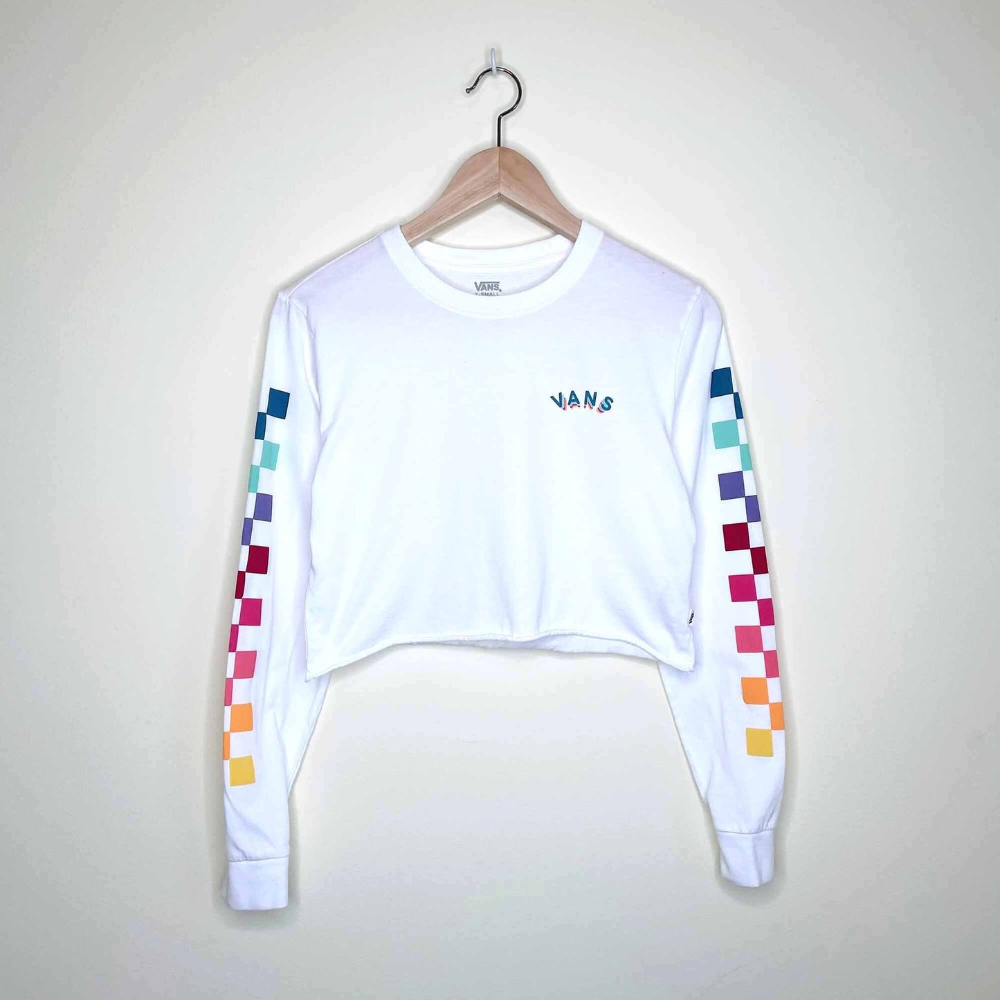 Vans Rain Checks cropped long sleeve tee - size xs