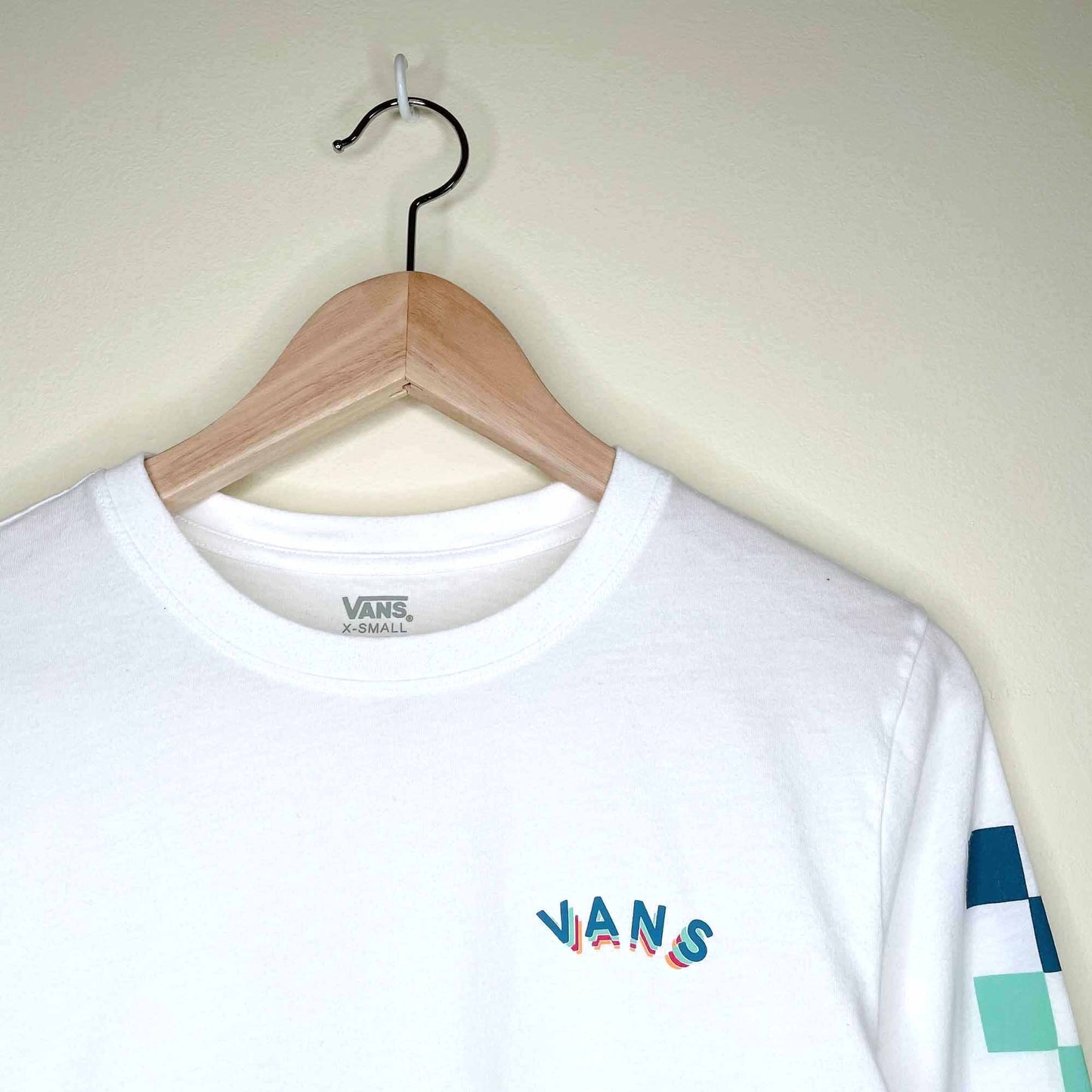 Vans Rain Checks cropped long sleeve tee - size xs