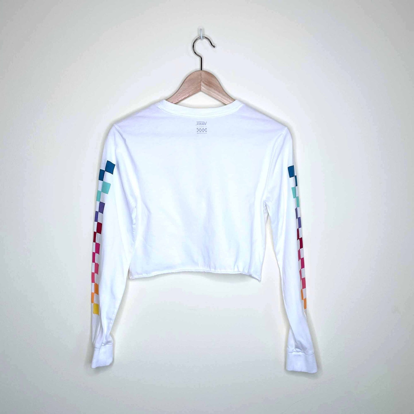Vans Rain Checks cropped long sleeve tee - size xs