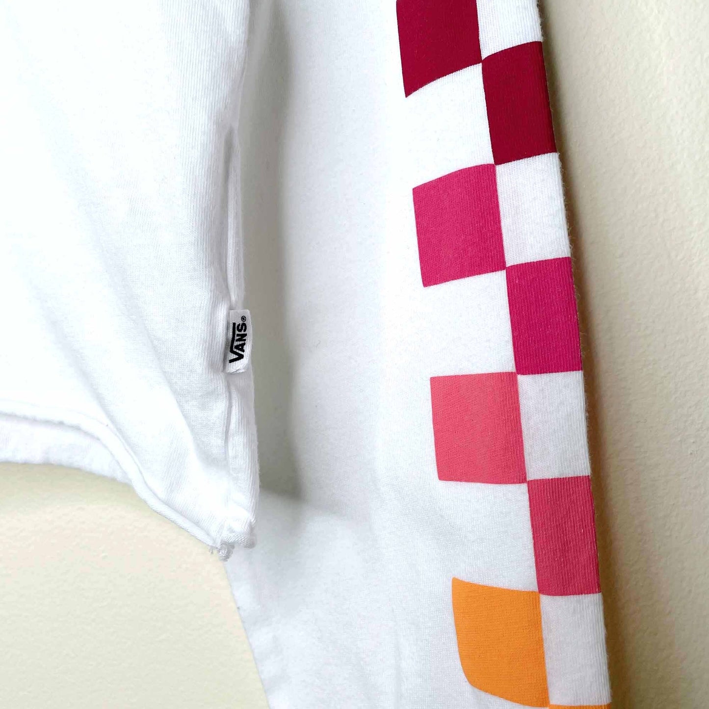 Vans Rain Checks cropped long sleeve tee - size xs