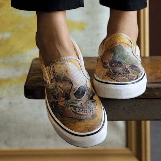 NWT Vans x Van Gogh Skull Slip on sneaker - size 8
