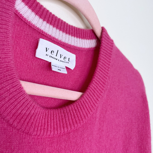 velvet by graham and spencer brynne 100% cashmere sweater - size xs