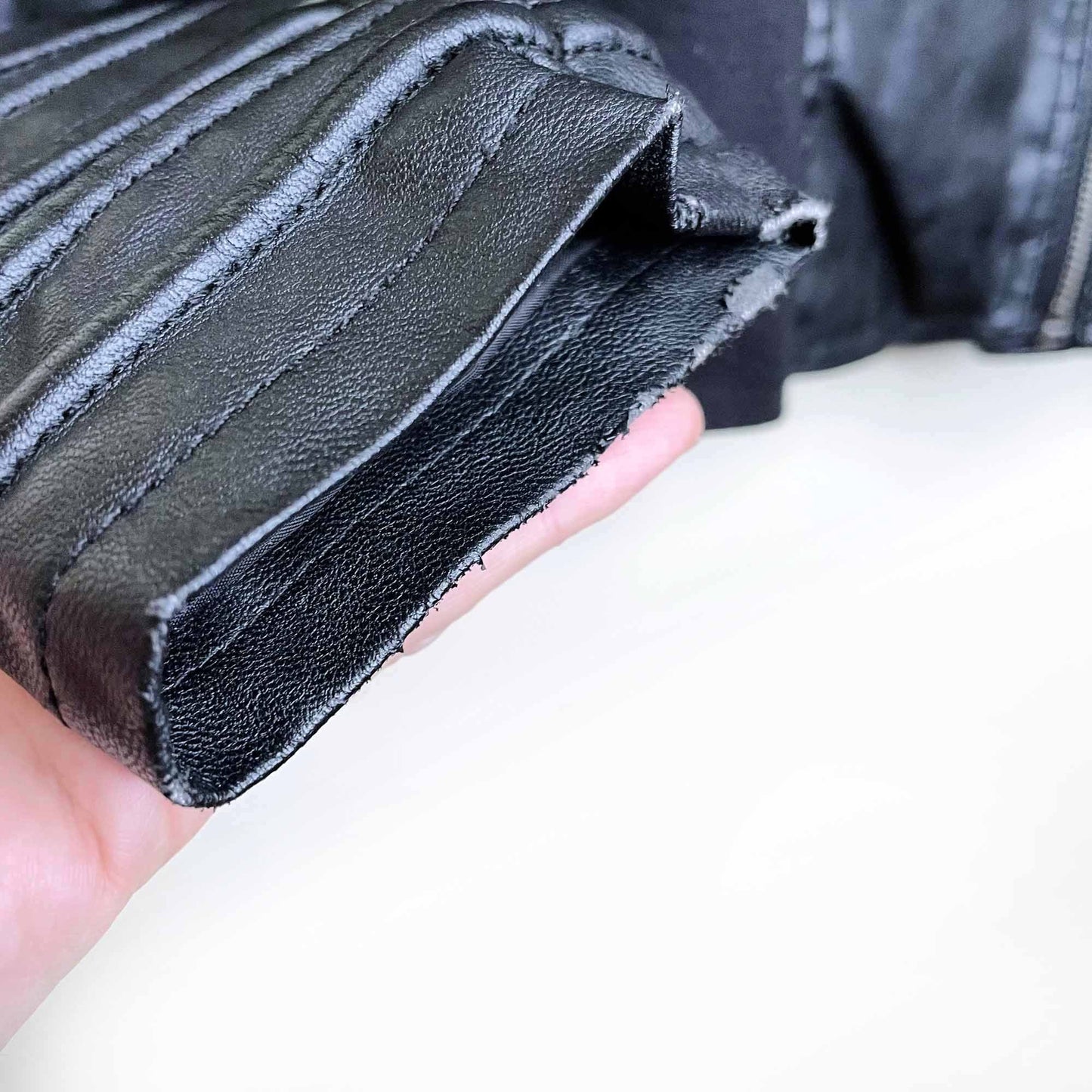 vero moda polly short faux leather moto biker jacket - size small