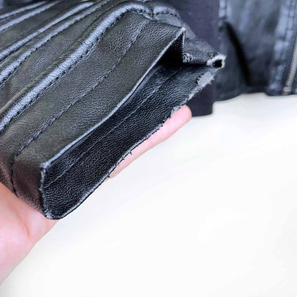 vero moda polly short faux leather moto biker jacket - size small