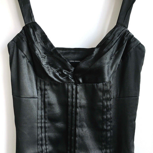 Vera Moda fitted satin black pencil dress - size 34