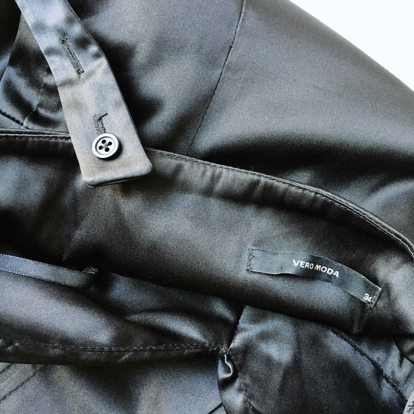 Vera Moda fitted satin black pencil dress - size 34