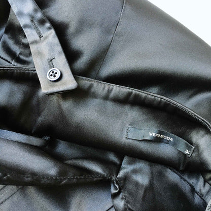 Vera Moda fitted satin black pencil dress - size 34