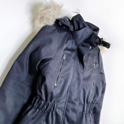 vero moda black kenda 3/4 length down parka - size small