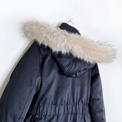 vero moda black kenda 3/4 length down parka - size small