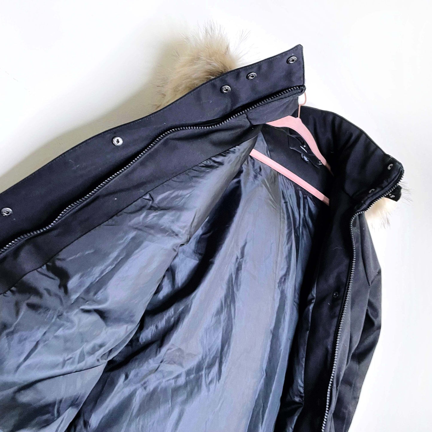 vero moda black kenda 3/4 length down parka - size small