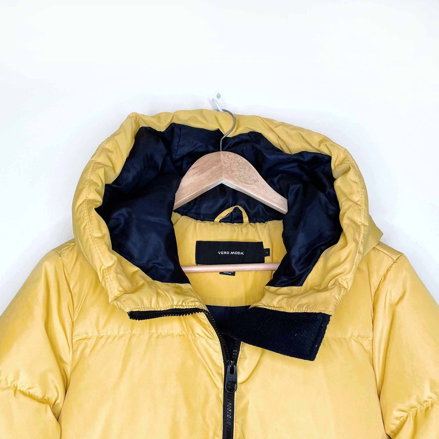 vero moda oslo mid length duvet down puffer jacket - size large