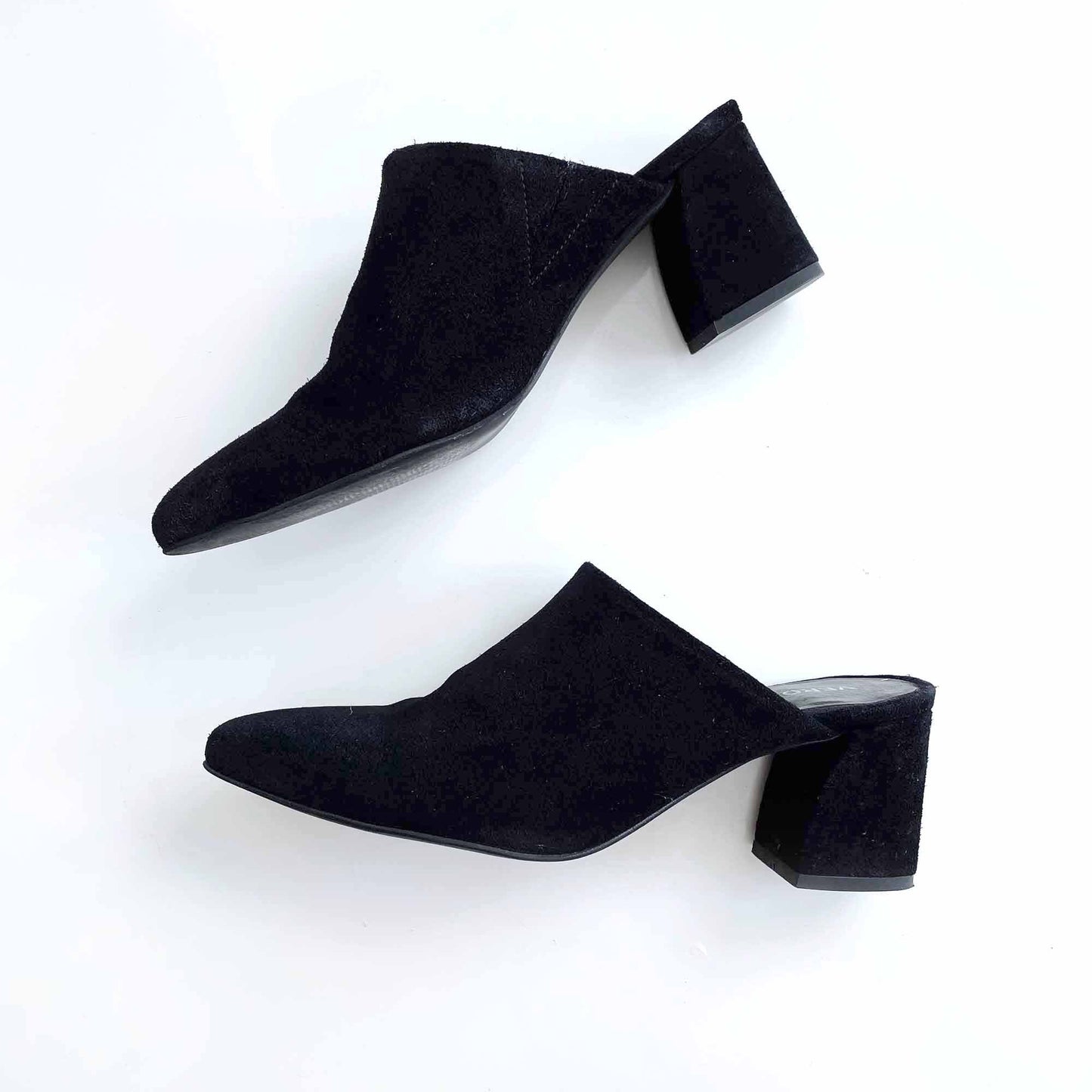 vero moda black suede leather mules - size 6