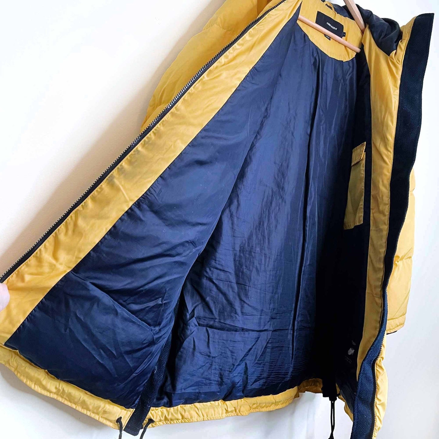 vero moda oslo mid length duvet down puffer jacket - size large