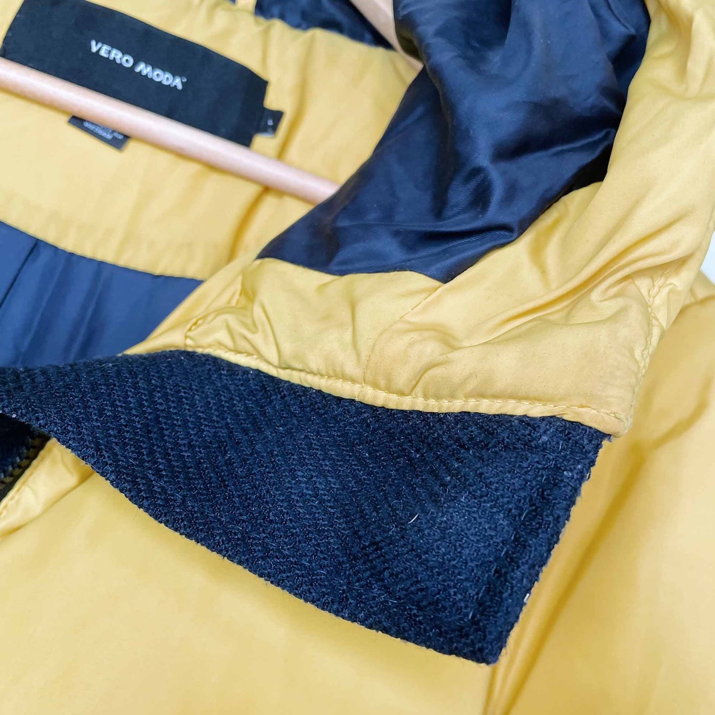 vero moda oslo mid length duvet down puffer jacket - size large