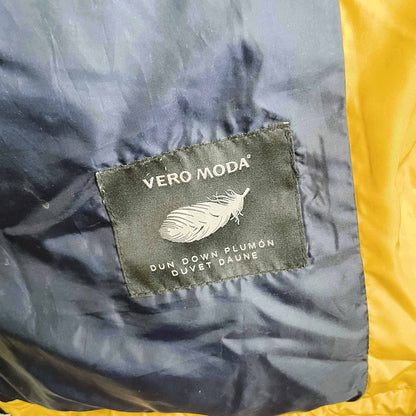 vero moda oslo mid length duvet down puffer jacket - size large