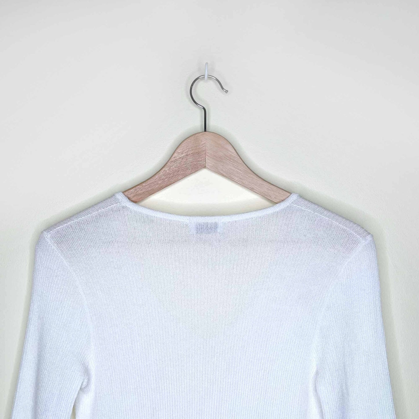 versace sport ribbed knit v-neck long sleeve top - size 40