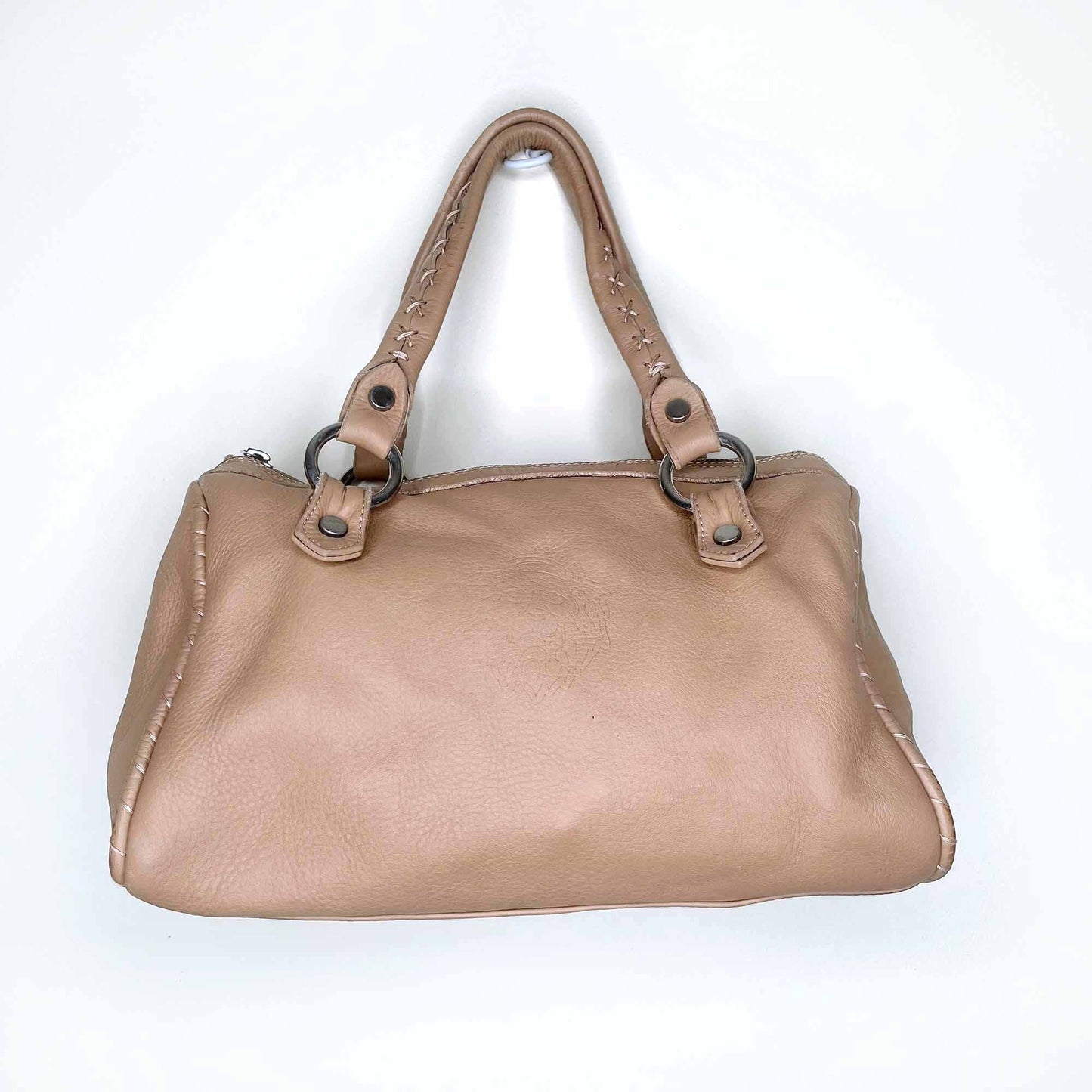 vintage versus versace embossed logo boston bag