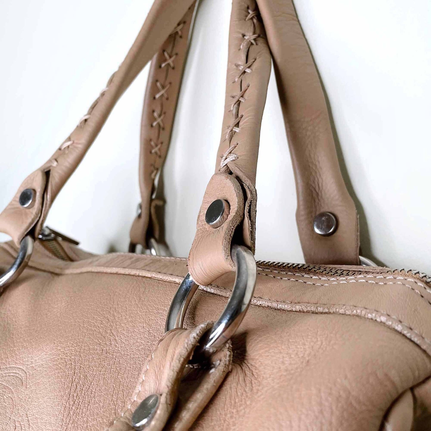 vintage versus versace embossed logo boston bag