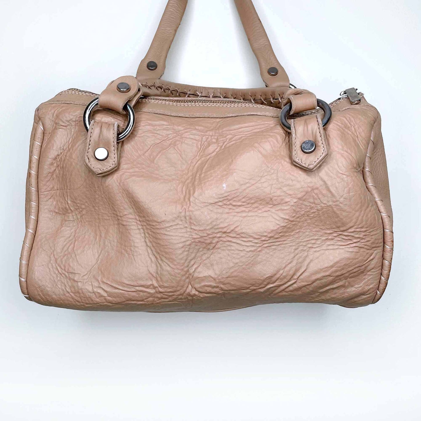 vintage versus versace embossed logo boston bag