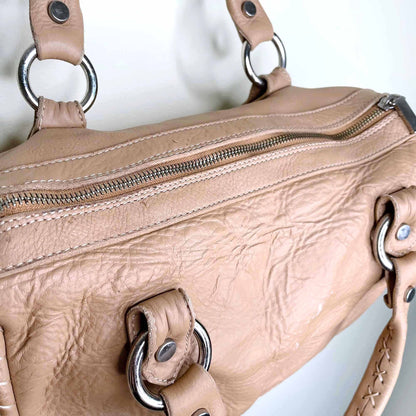 vintage versus versace embossed logo boston bag