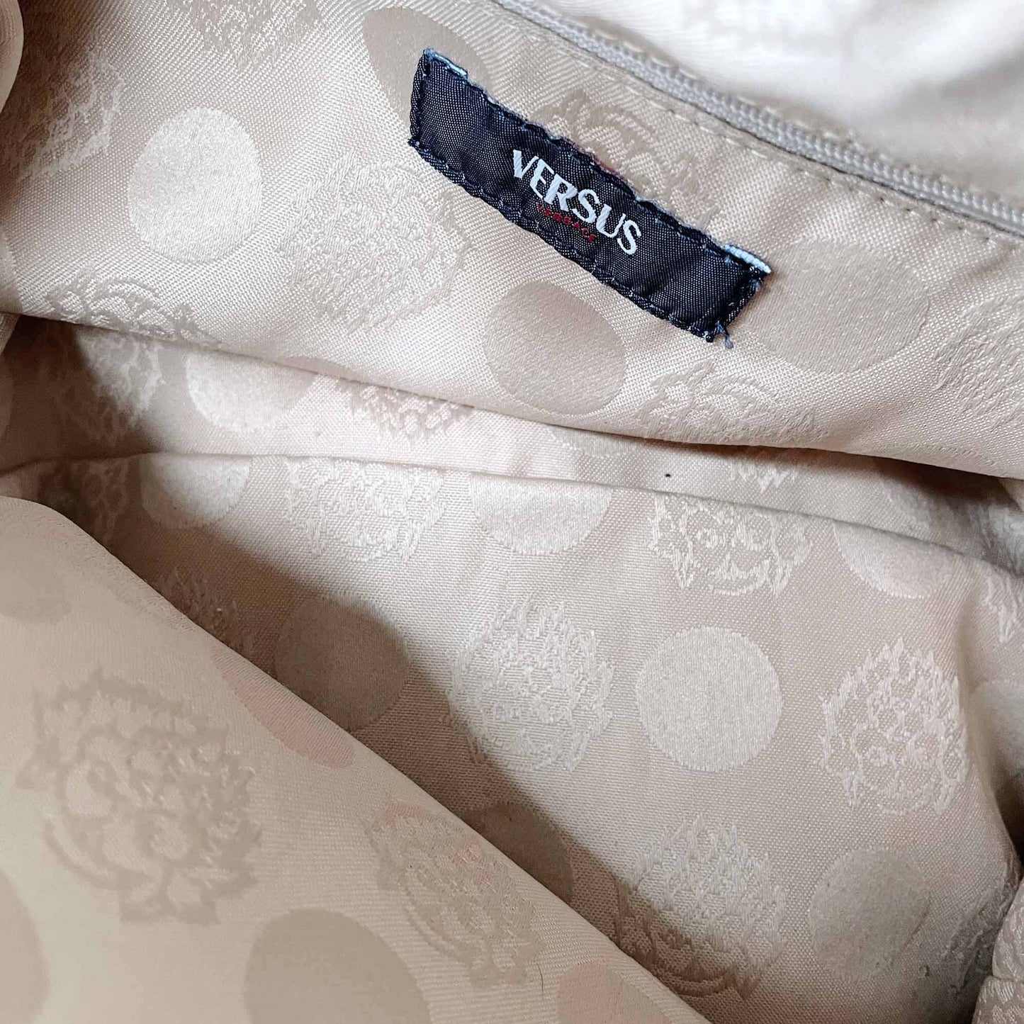 vintage versus versace embossed logo boston bag