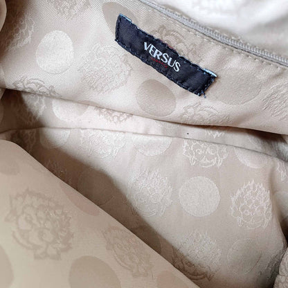 vintage versus versace embossed logo boston bag