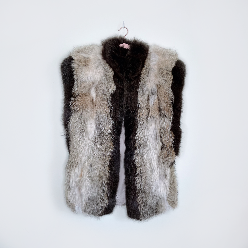 vintage oversized broadview furs fox vest - size medium