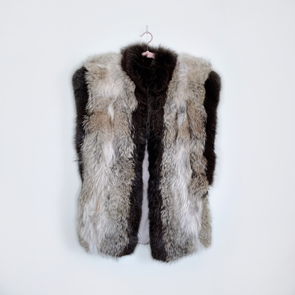 vintage oversized broadview furs fox vest - size medium