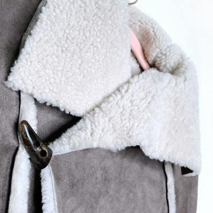 vintage handmade sheepskin vest - size sm/med