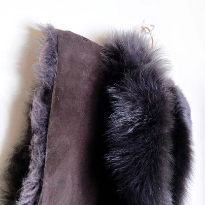 dark brown shearling fur vest - size large