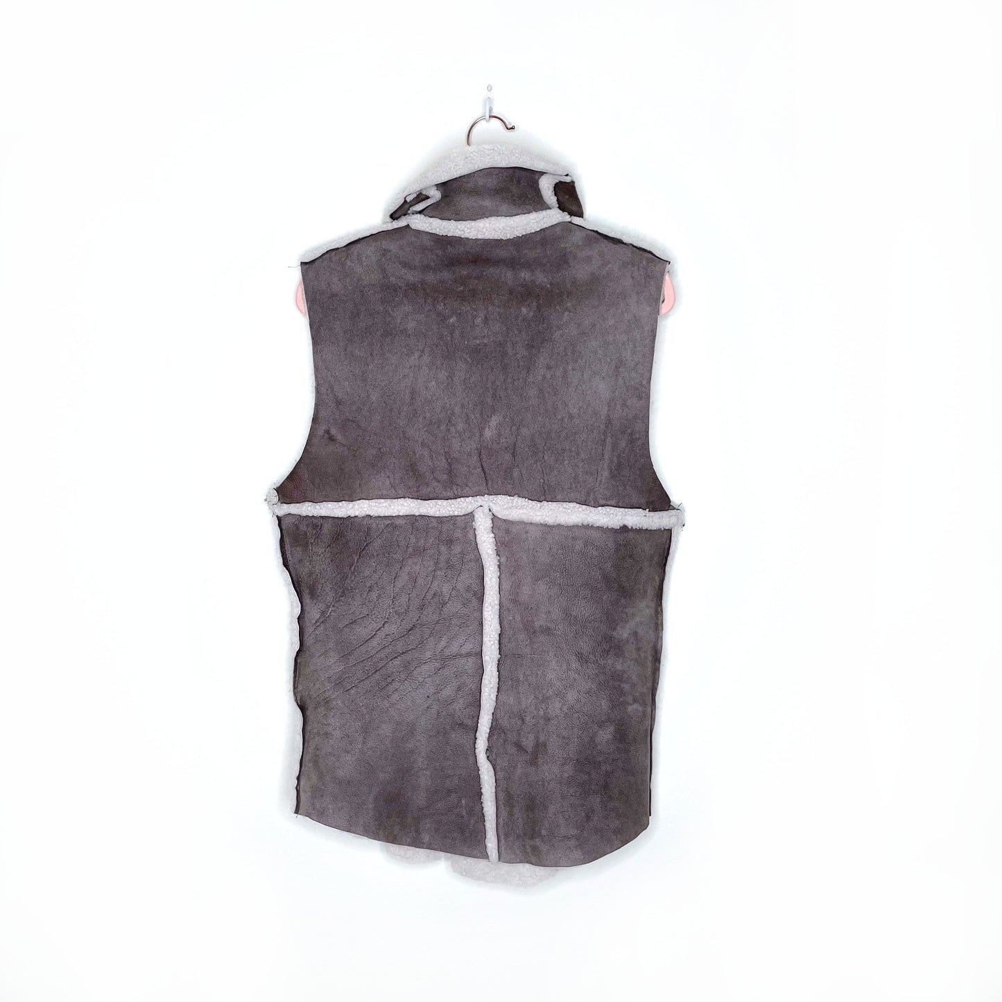 vintage handmade sheepskin vest - size sm/med
