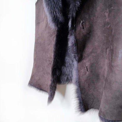 dark brown shearling fur vest - size large