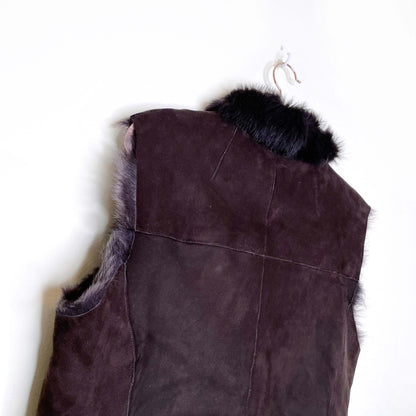 dark brown shearling fur vest - size large