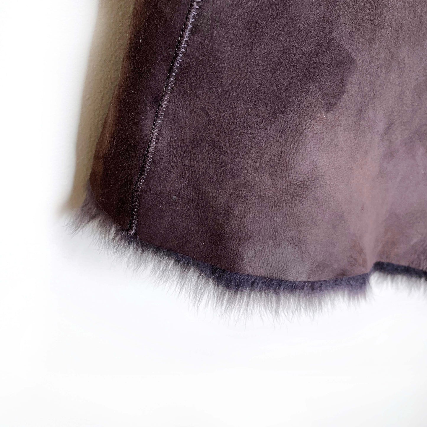 dark brown shearling fur vest - size large