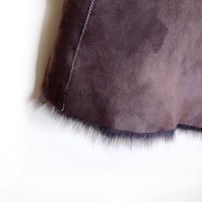 dark brown shearling fur vest - size large