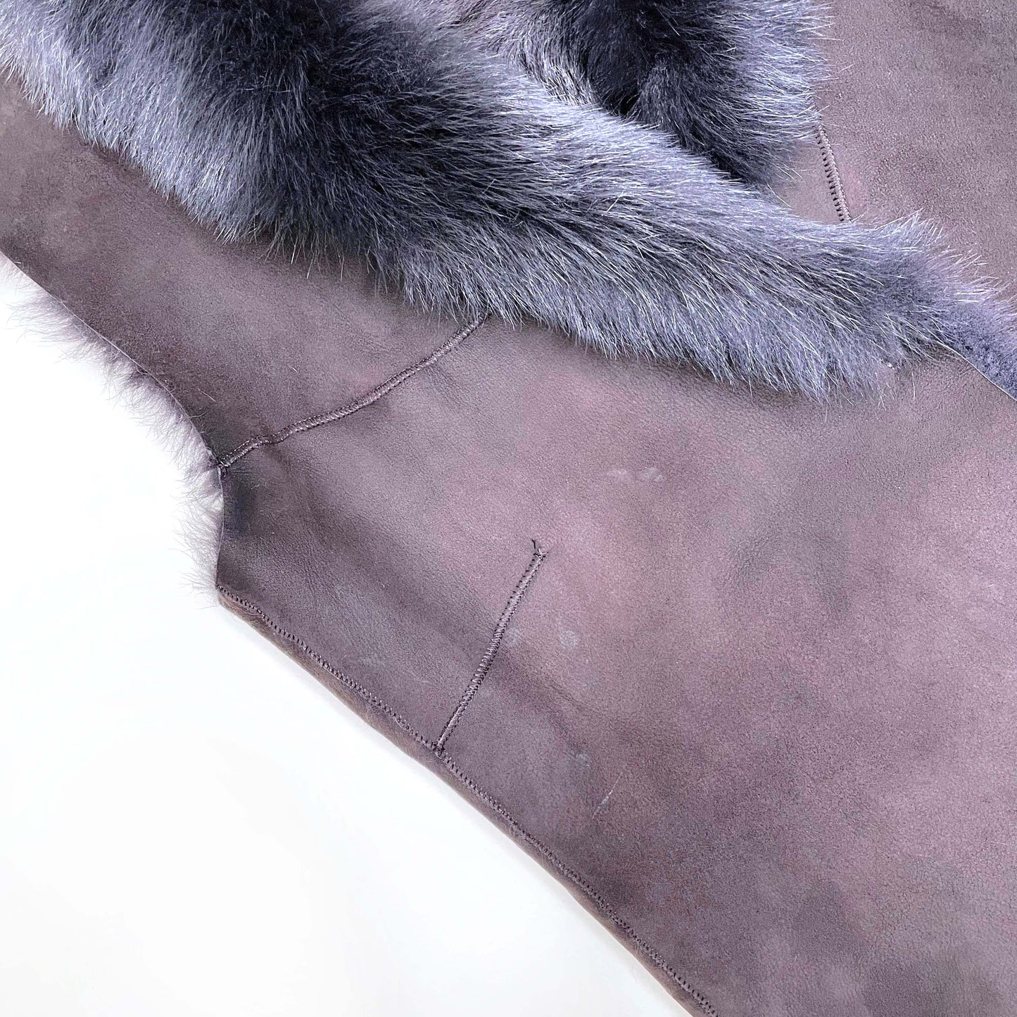 dark brown shearling fur vest - size large