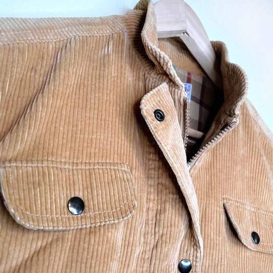 vintage worthington cord utility vest with flannel lining - size 14 (medium)