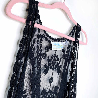 wanderlujo black crochet duster vest - size small