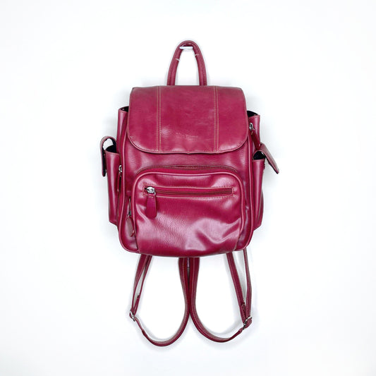 via roma small red vegan leather backpack